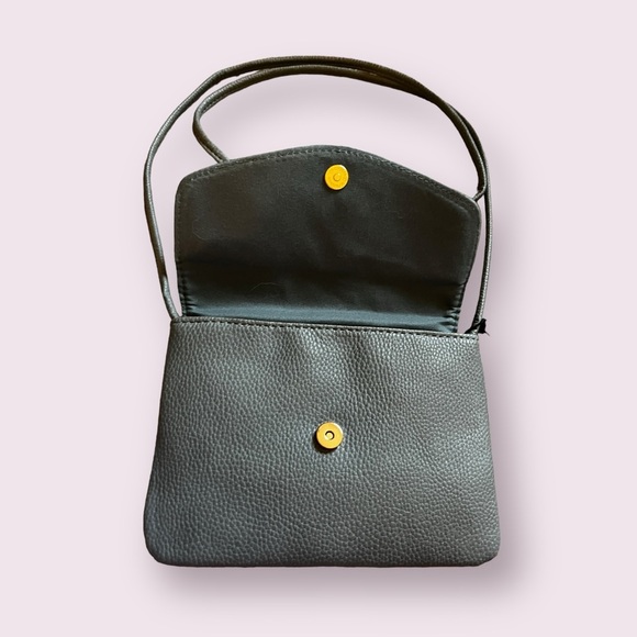 Rubi Faux Leather Crossbody Bag Charcoal Grey Gold Mini Casual Contemporary NWT - Picture 3 of 8